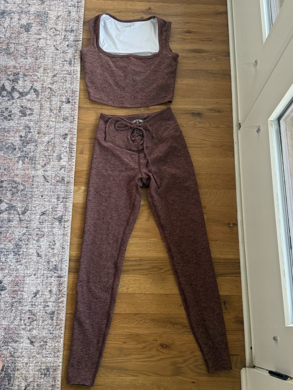 Year of Ours Stretch Football Leggings & Crop Bra Top